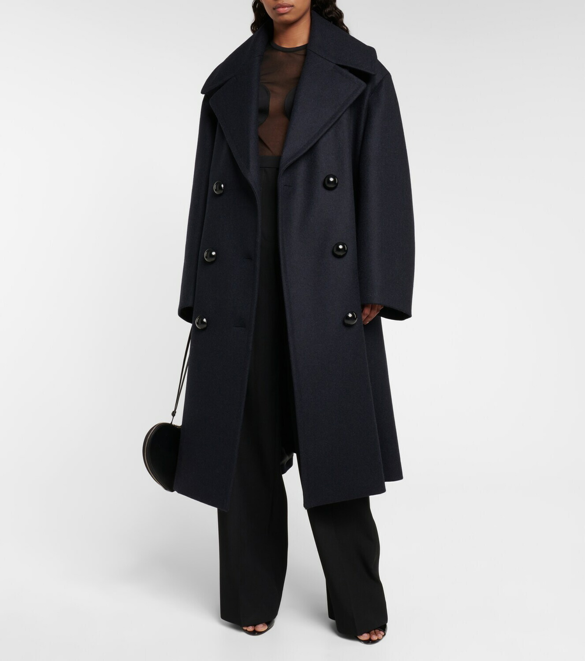 Alaïa Double-breasted wool long peacoat ALAÏA