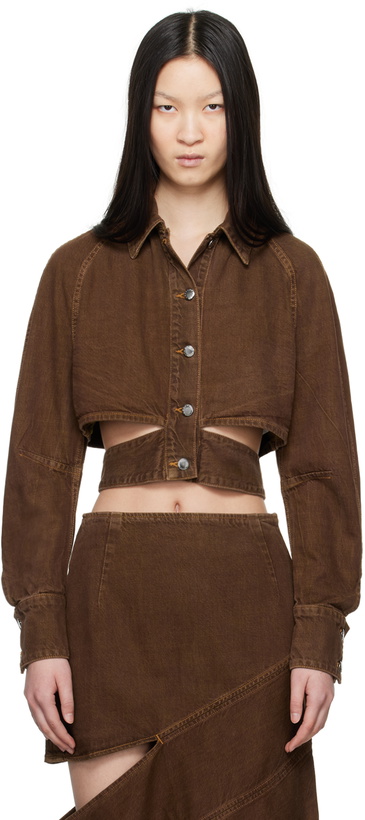 Photo: Eckhaus Latta Brown Ellipse Denim Jacket