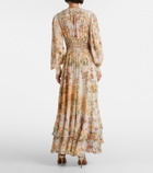 Camilla Embellished floral silk crêpe maxi dress