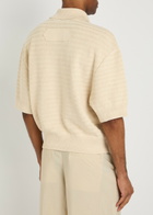 Jacquemus Le Polo Maille Striped Cotton-blend Polo Shirt Beige