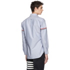 Thom Browne Blue Elastic Stripe Classic Point Collar Shirt
