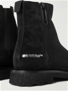Off-White - Logo-Print Suede Chelsea Boots - Black
