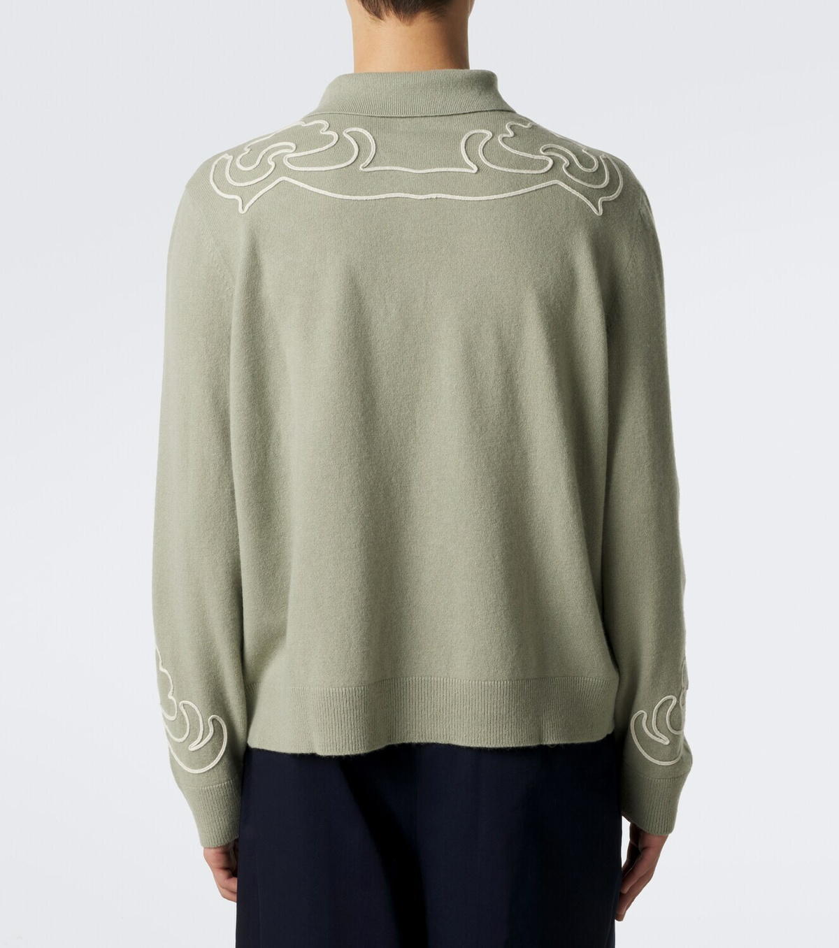 Bode Blaze embroidered wool polo sweater