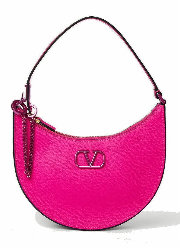 Photo: Valentino - VLogo Mini Hobo Shoulder Bag in Pink