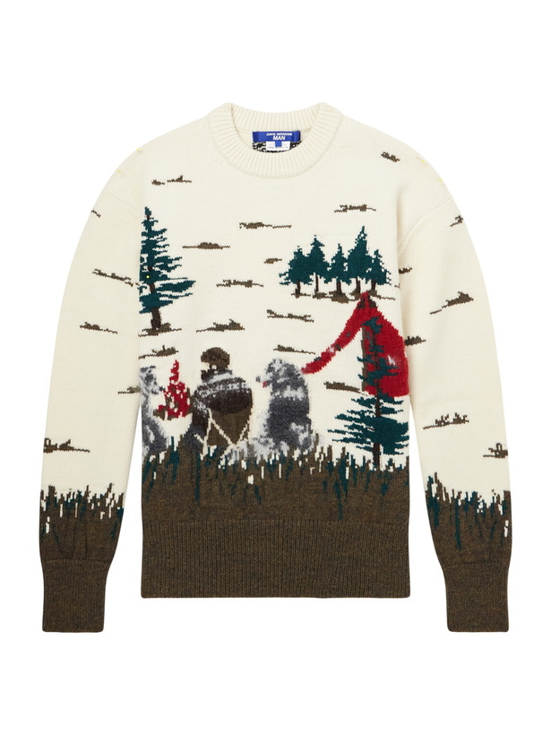 Photo: Junya Watanabe - Intarsia-Knit Wool Sweater - Neutrals