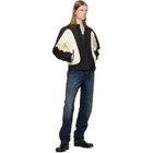 Diesel Black & Off-White Nylon Color Block & Piping Details Jacket