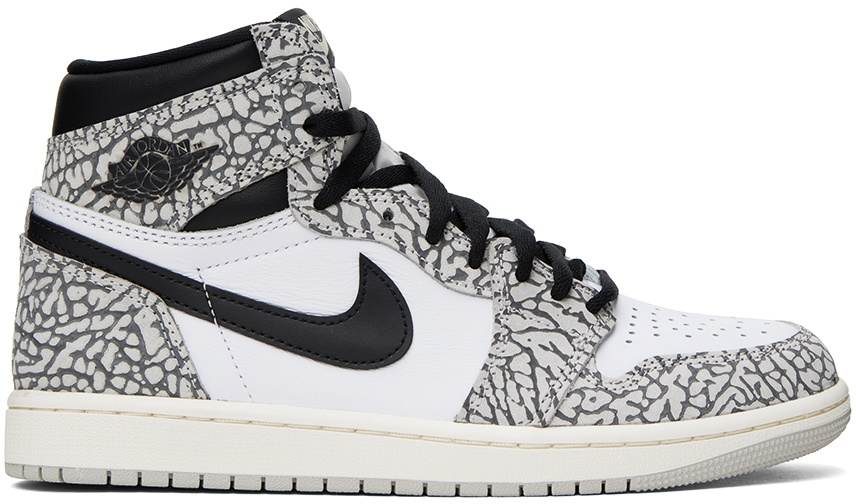 Nike Jordan White & Gray Air Jordan 1 Retro High OG Sneakers Nike ...