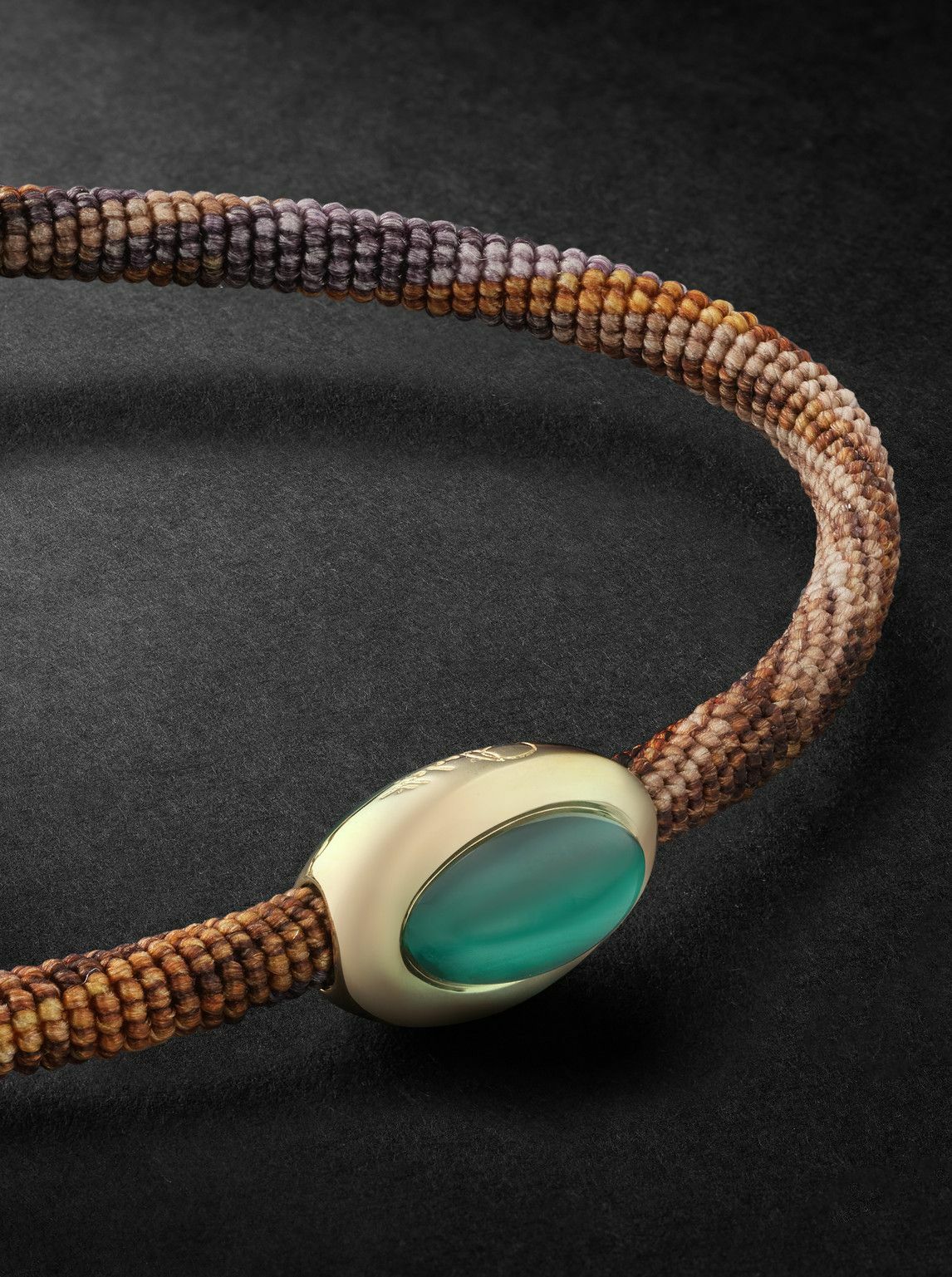 OLE LYNGGAARD COPENHAGEN - Life Gold, Malachite and Cord Bracelet - Brown