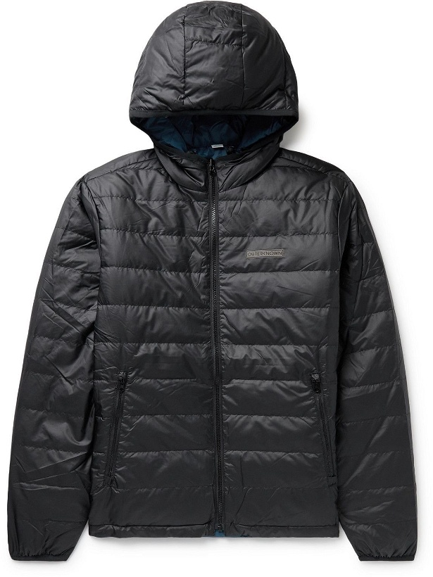 Photo: Outerknown - Reversible Quilted Ripstop Down Hooded Jacket - Black