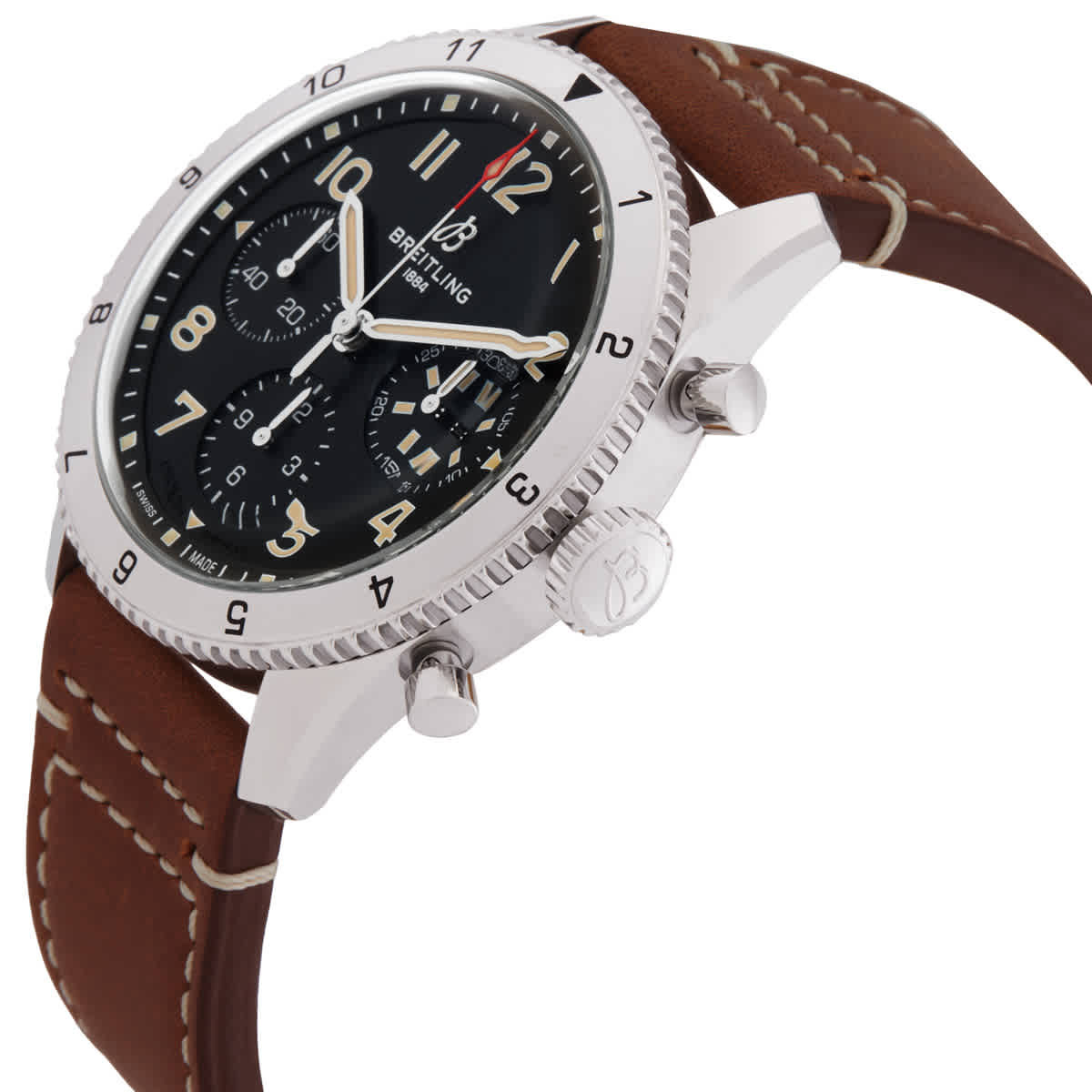 Breitling Classic AVI Chronograph 42 P-51 Mustang Automatic Chronometer Black Dial Mens Watch A233803A1B1X1