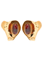 Saint Laurent Petal Sculpted Clip-on Drop Earrings - Gold - One Size