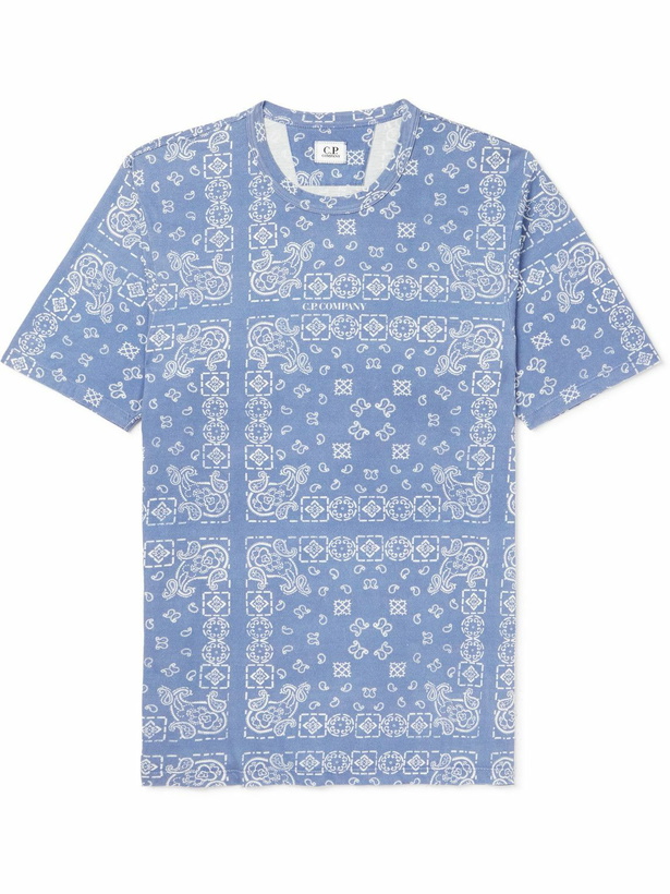 Photo: C.P. Company - Bandana-Print Cotton-Jersey T-Shirt - Blue