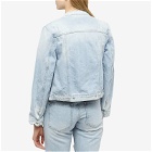The Open Product Women's Faded Denim Jacket in Blue