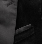 Hugo Boss - Black Helward Slim-Fit Satin-Trimmed Cotton-Velvet Tuxedo Jacket - Black
