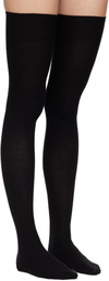CDLP Black Over Knee Wool Rib Socks