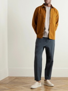 Mr P. - James Tapered Garment-Dyed Cotton and Linen-Blend Trousers - Blue