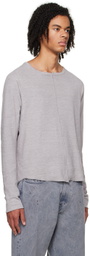 NVRFRGT Gray Asymmetric Long Sleeve T-Shirt