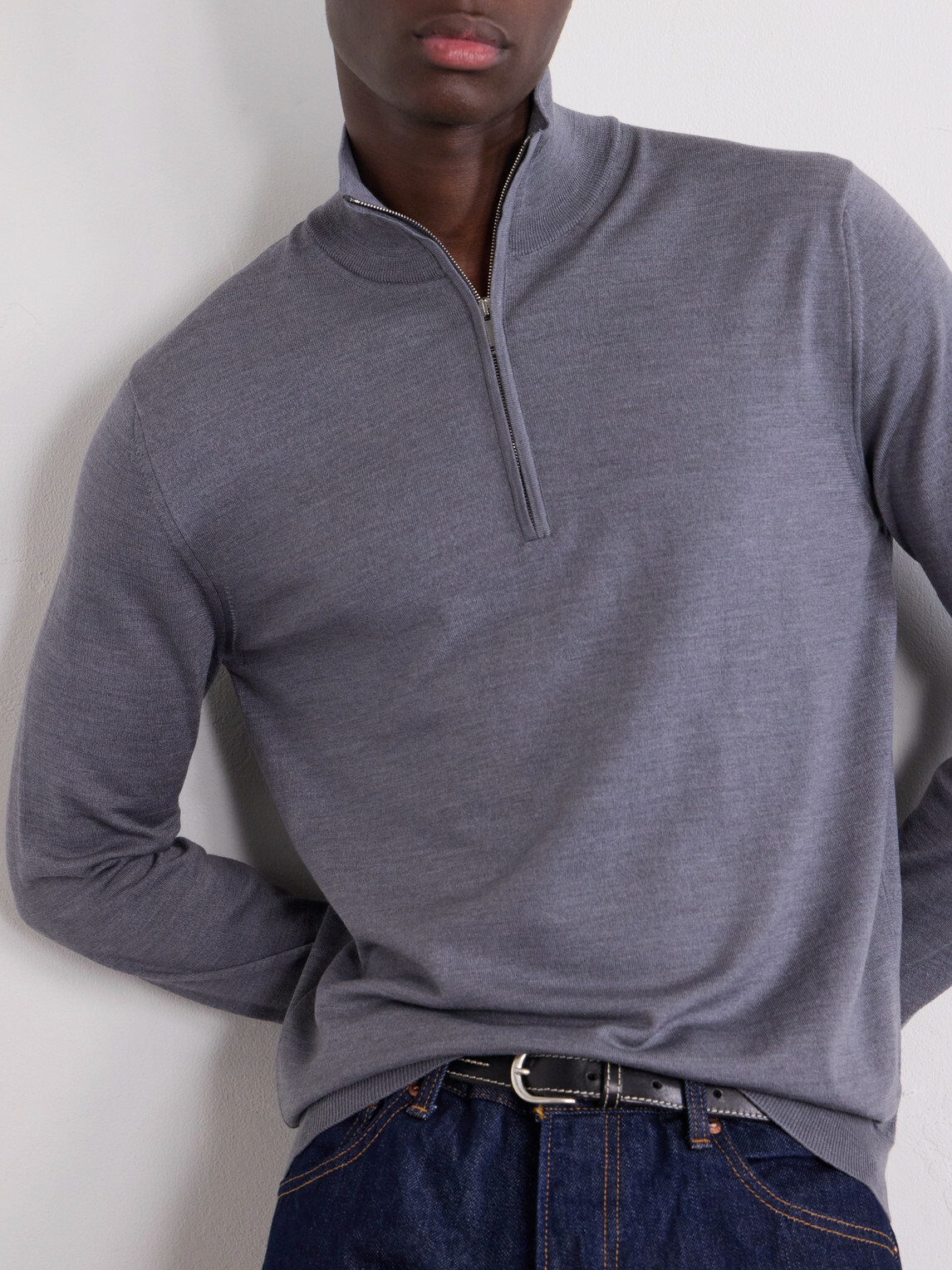 Slowear - Zanone Flexwool Half-Zip Sweater - Gray