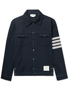 Thom Browne - Striped Cotton-Jersey Shirt Jacket - Blue