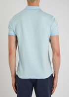 PS Paul Smith Houndstooth-print Polo Shirt Light Blue