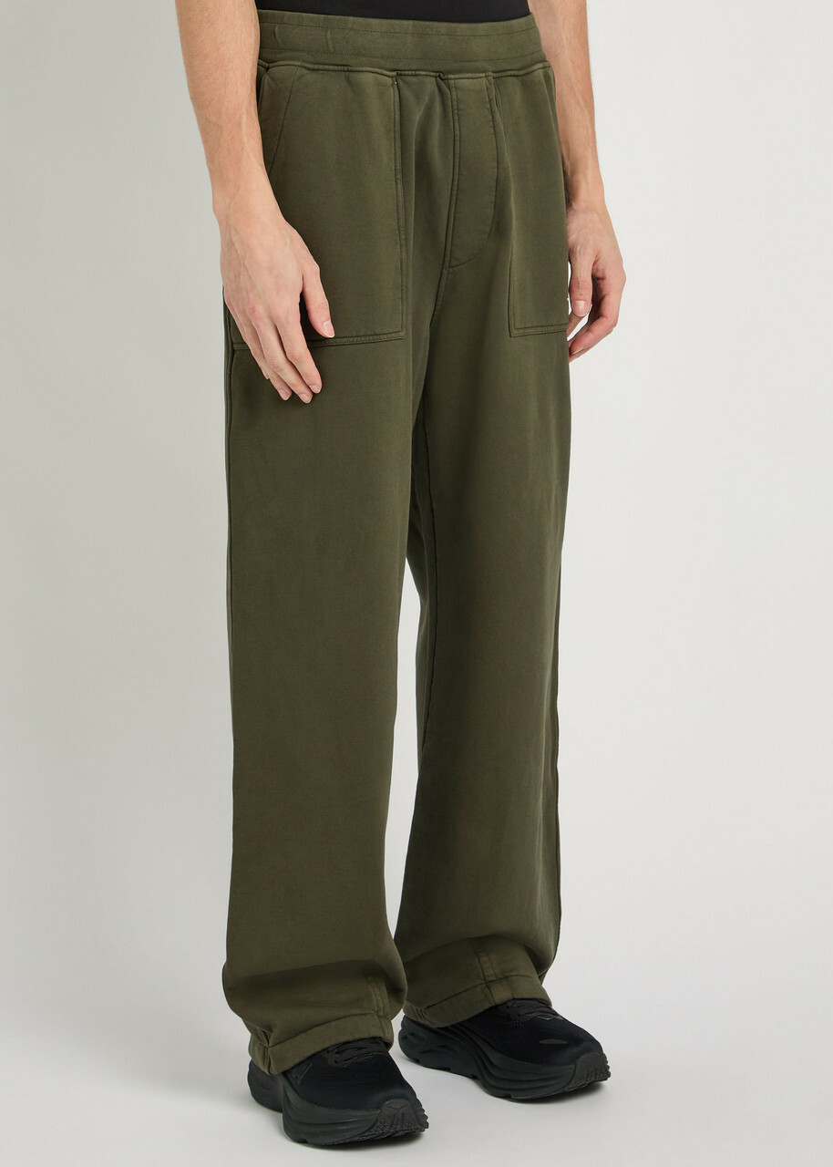 Ten C Straight-leg Cotton Sweatpants Olive