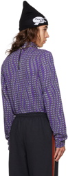 Anna Sui SSENSE Exclusive Purple Stripe Turtleneck