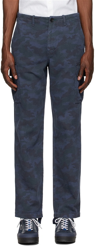 Photo: PS by Paul Smith Blue Camo Military Cargo Pants