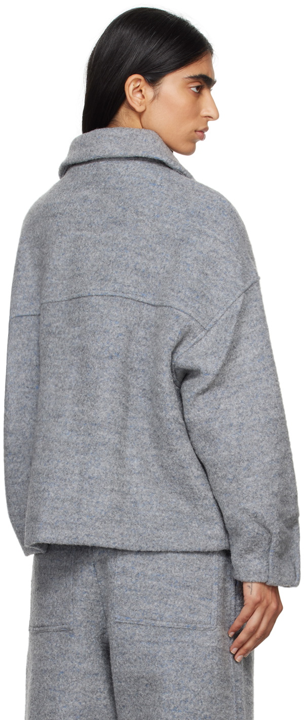 Deiji Studios Gray Boiled Wool Coat