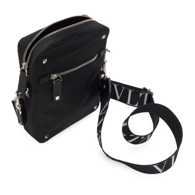 Valentino Garavani Men's Rockstud Pet Crossbody Bag - Black - Messenger