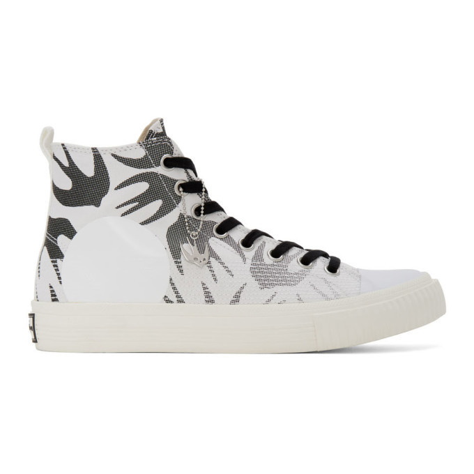 Alexander McQueen White and Black Plimsoll Top Sneakers McQ Alexander