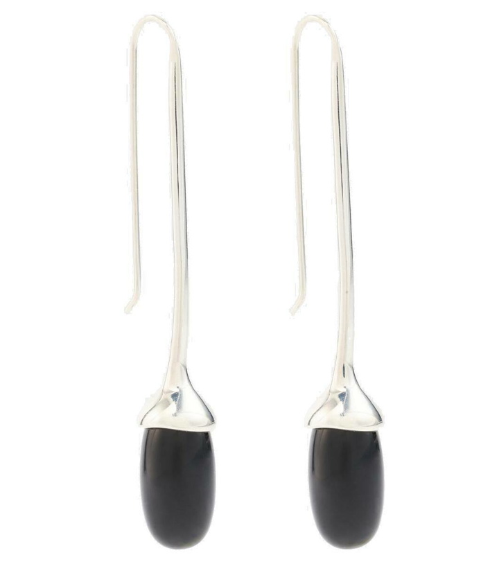 Photo: Sophie Buhai Long Dripping Stone sterling silver drop earrings with onyxes