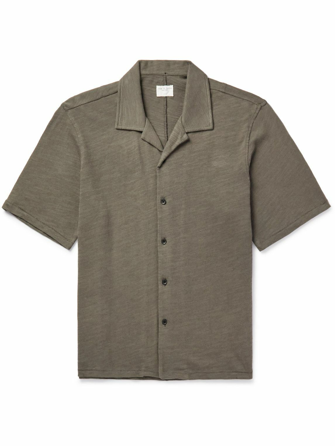 Rag & Bone - Avery Camp-Collar Cotton Shirt - Brown Rag and Bone