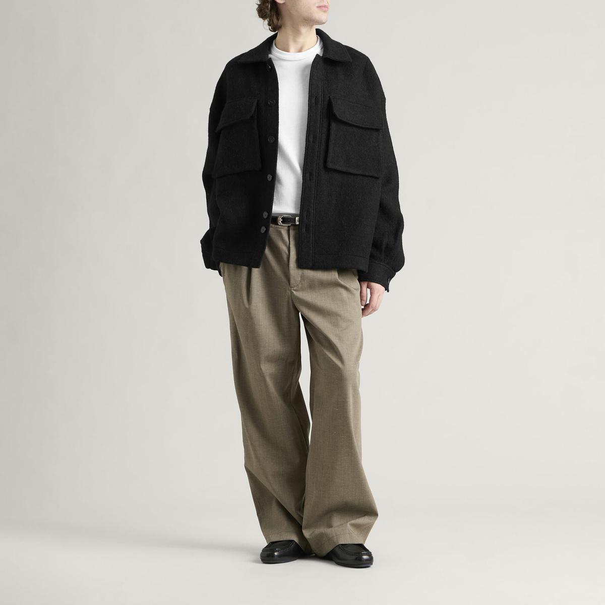 Entire Studios Men's Fjord Wool Shirt Jacket in Black