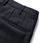 Incotex - Slim-Fit Midnight-Blue Checked Super 100s Wool Trousers - Midnight blue