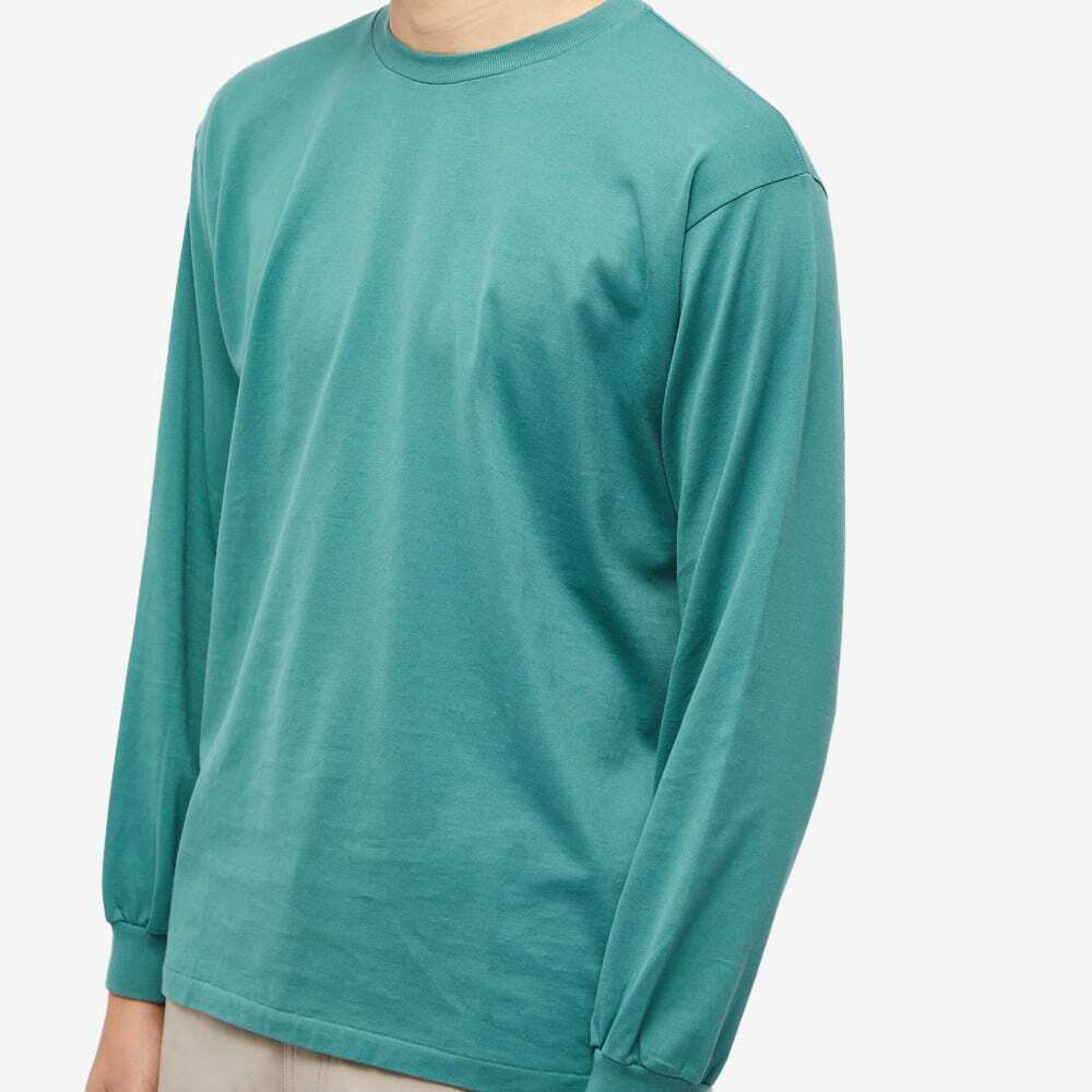 Auralee Men's Long Sleeve Luster Plaiting T-Shirt in Dark Green