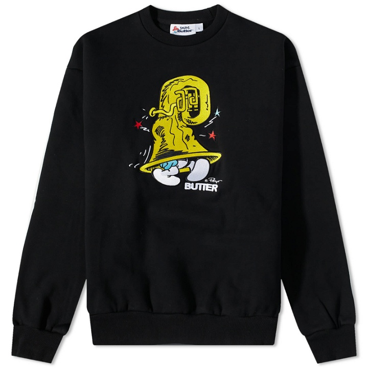 Photo: Butter Goods x The Smurfs Harmony Crew Sweat in Black