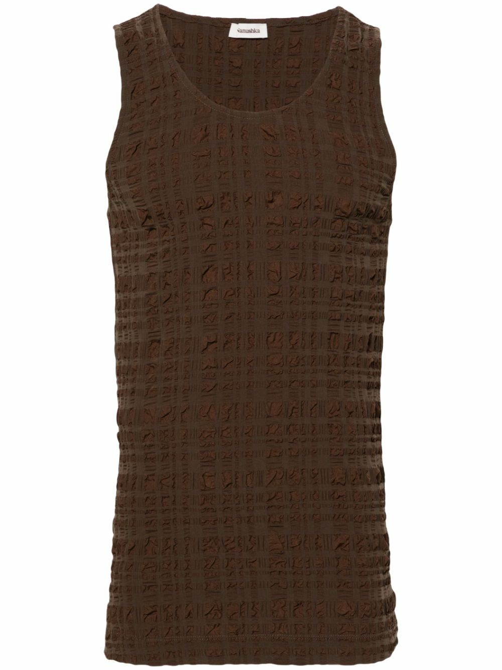 Nanushka Brown Seersucker Tank Top