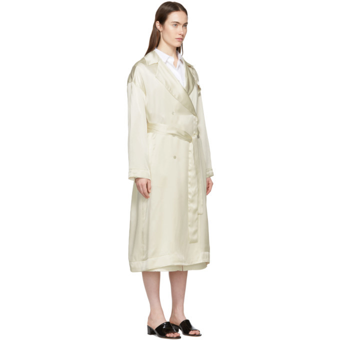 White silk 2025 duster coat