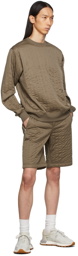 Helmut Lang Khaki Sheer Quilted Shorts