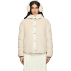 Moncler Beige Ciboulette Braided Trim Teddy Hooded Down Jacket