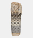 Brunello Cucinelli Printed cotton wrap skirt