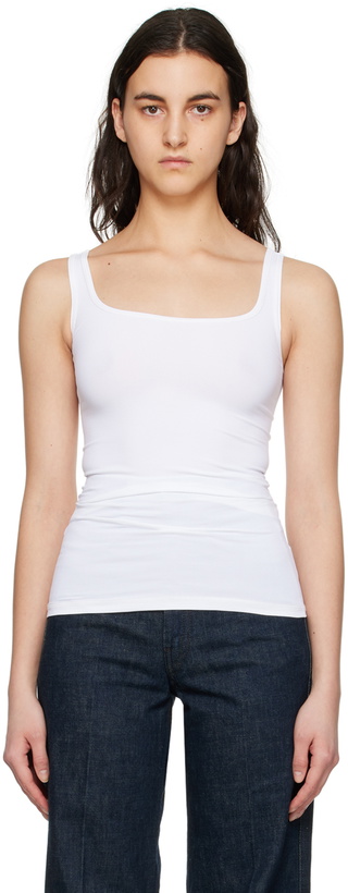 Photo: Theory White Scoop Neck Tank Top