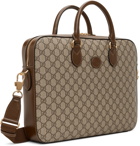 Gucci Beige & Brown GG Supreme Business Briefcase