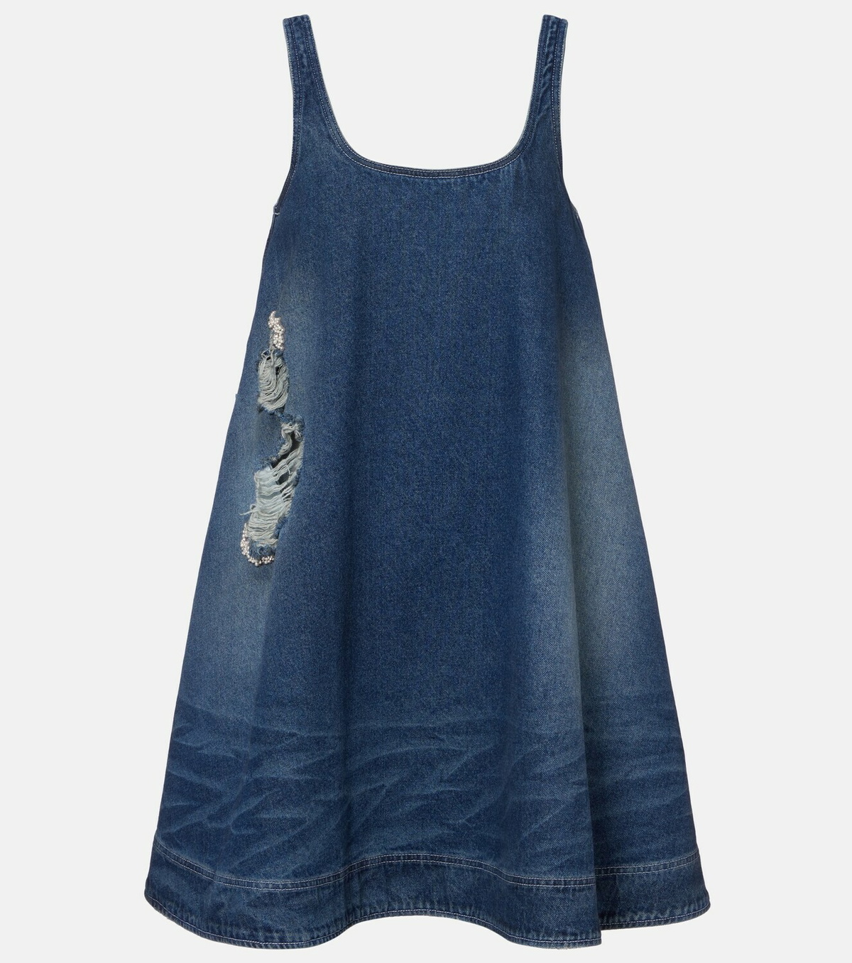 Simone Rocha Distressed denim minidress