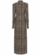 BALMAIN - Python Print Satin Long Dress