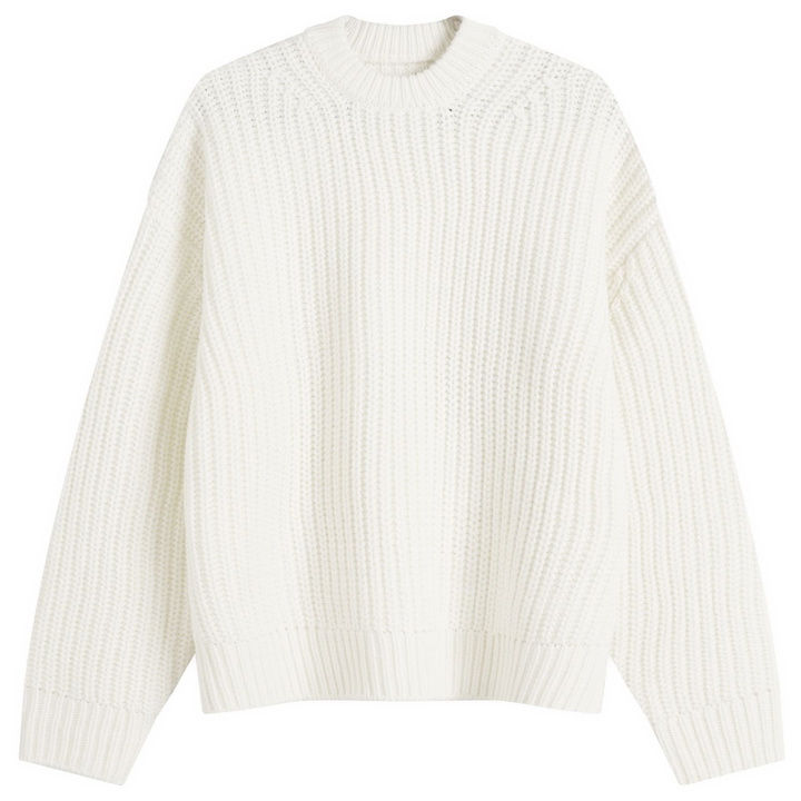 Photo: MKI Men's Chunky Rib Knit Crewneck in Off White