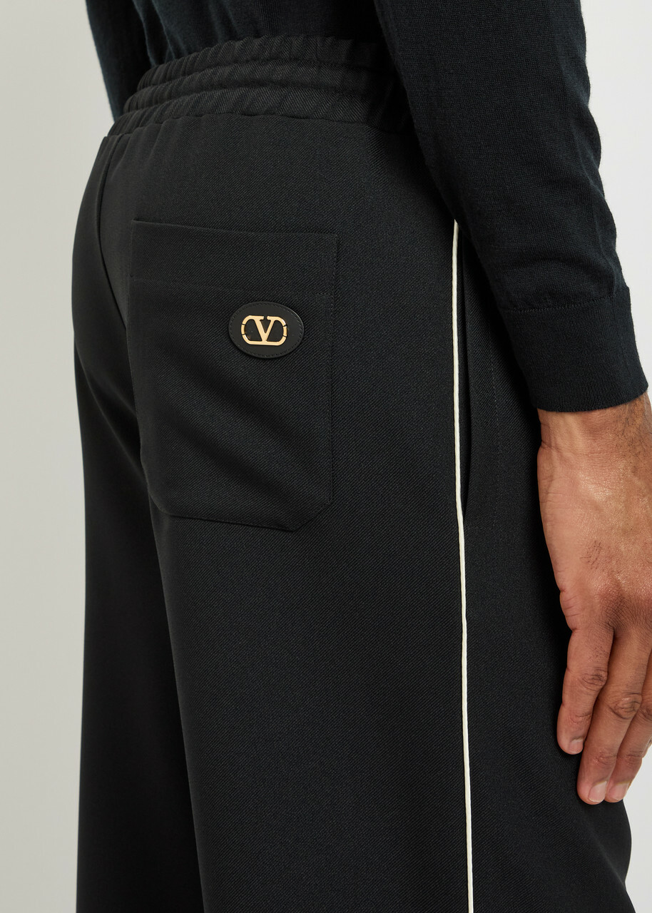 Valentino Garavani Drawstring Twill Track Pants Black