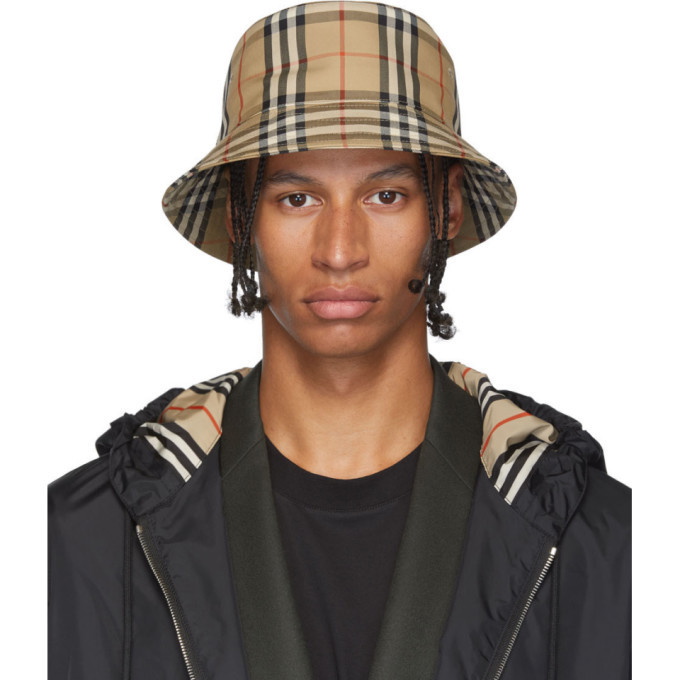 Burberry Men's Canvas Check Bucket Hat