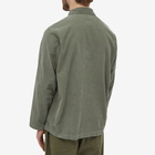 Universal Works Men's Fine Cord Bakers Overshirt in Green