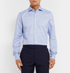 Brioni - Light-Blue Cutaway-Collar Puppytooth Cotton Shirt - Blue